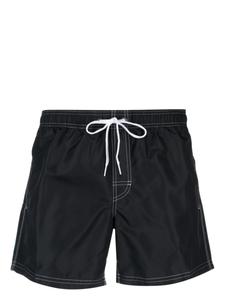 Sundek плавки-шорты в полоску с нашивкой-логотипом, черный