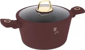 Кастрюля 24 см, титановое покрытие, бордо Berlinger Haus