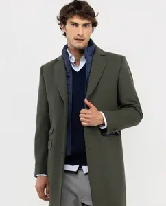 Мужское пальто из гладкой ткани El Ganso, зеленый