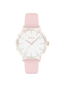 s.Oliver Наручные часы со стильным безелем из ацетата розового цвета