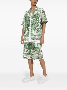 Dolce & Gabbana шорты в технике кроше с принтом, зеленый