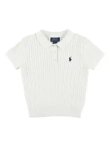 Поло в стиле "косичка" Polo Ralph Lauren Kids, белый