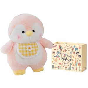 Плюшевая кукла Bib Penguin Cub размером 12см/36см/55см MIXIANG, розовый/мультиколор