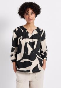 Блуза PRINT-MIT TAPE-DETAILS Street One, металлик серый