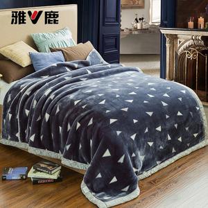 Yalu Плед лошара 180х220 см, 3 кг, двухслойный утепленный, цвет серый треугольник