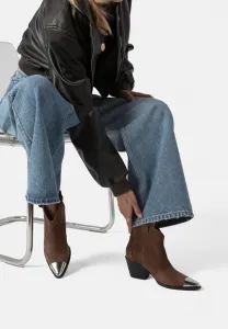 Ботинки для ковбоя/байкера с изображением небоскребов манхэттена L37, Brown