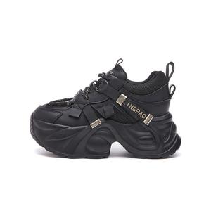 Кроссовки женские толстые низкие Lingpao, черный