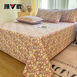 Yalu Комплект постельного белья из 3 предметов (покрывало 230х250 см, 2 наволочки), молочный вельвет, утепленный