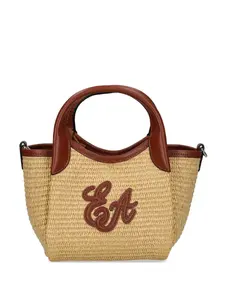 Сумка с короткими ручками и логотипом Emporio Armani, бежевый