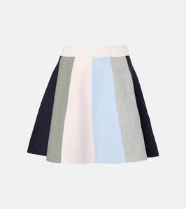 Мини-юбка из хлопка и кашемира в стиле колорблок JW Anderson, Blush
