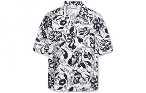 Levis Футболка женская черно-белый принт острый воротник Moderate Others