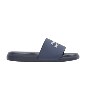 Шлепанцы Alexander McQueen Logo Pool Slides 'Navy', синий
