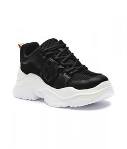 Кроссовки Dkny кожаные на толстой подошве, черный