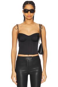Сатиновый бюстье-топ Good American, black001
