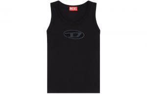 Футболка-майка с вырезом и овальным логотипом D T Lynys Od DIESEL, черный