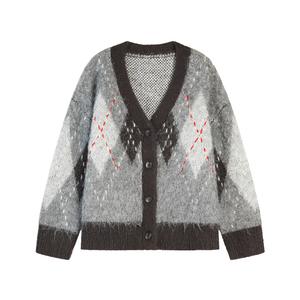 ELLE Толстовка женская Medium Gray V-образный вырез утолщенная