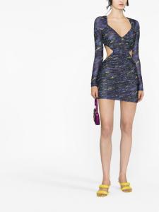 ROTATE платье мини со сборками и вырезами, синий