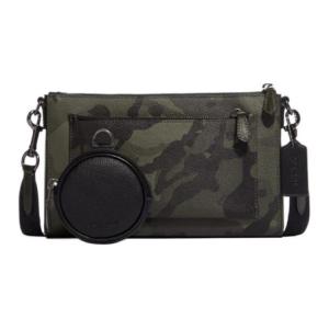 COACH Кожаная сумка Холден комбинированная наплечная через плечо средний размер мужская оливково-зеленая