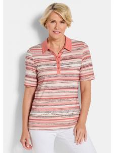 GOLDNER Короткий размер: рубашка поло/футболка с этническим рисунком в пыльно-розовом/узорчатом цвете