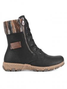 Полусапоги женские Rieker с текстильной вставкой, черный