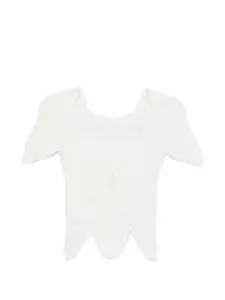 Топ Eliza с V-образным вырезом и волнистым краем Cult Gaia, белый