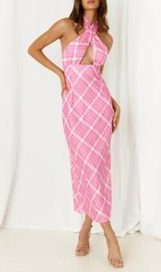 Кружевное платье-русалка в розовую клетку Seven Wonders