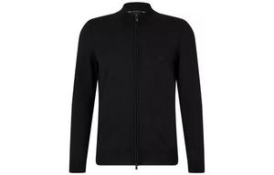 Кардиган с вышитым логотипом Boss на молнии HUGO BOSS, черный