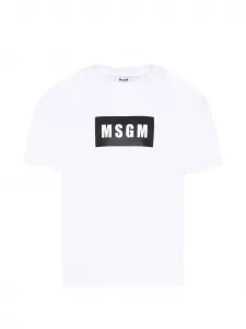 Футболка с коротким рукавом и логотипом-боксом MSGM Kids, белый