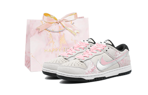 Nike Женские кроссовки Dunk Low Top Skateboard розовые белые