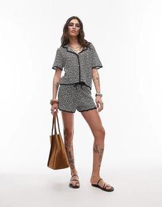 Вязаный узор крючком Topshop, короткий, многоцветный