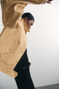 Твиловый пиджак с воротником H&M, бежевый