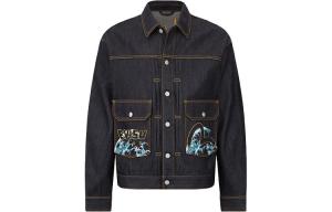 Джинсовая куртка мужская джинсовая синяя Evisu, синий