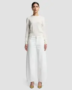 Женские расклешенные брюки bonnie криволинейной формы с завышенной талией 7 For all mankind, белый