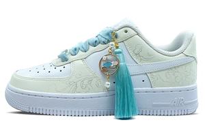 Кроссовки Nike Air Force 1 Skateboard Shoes Women's Low-Top White Blue