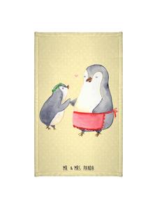 Mr. & Mrs. Panda Пингвин из полотенца с ребенком, ничего не говорит, пастельно-желтого цвета