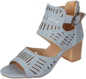 Женские сандалии Ladmiple с клиновидным каблуком, удобные и стильные, на липучке и пряжке на щиколотке, летние повседневные пляжные обувь с открытым носком и платформой, Z2+Blue