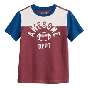 Футболка с короткими рукавами и цветной графикой для мальчиков 4–12 лет Jumping Beans, цвет maroon awesome