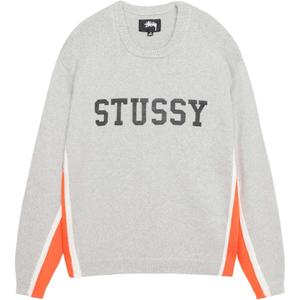 Контрастная полосатая футболка Stussy, серая