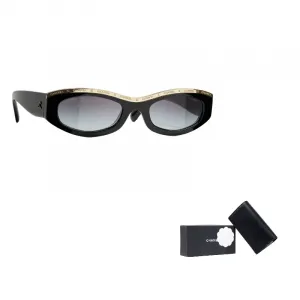 CHANEL Солнцезащитные очки с пластиковой оправой неправильной формы унисекс, Black