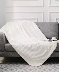 Двустороннее уютное теплое одеяло из ультрамягкого искусственного меха и микроплюша размером 60 x 70 дюймов Cheer Collection, белый