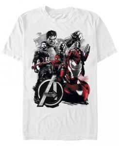 Футболка мужская Marvel Avengers Infinity War с коротким рукавом и логотипом Group Shot Fifth Sun, белый