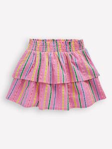 Детская юбка из хлопковой смеси с ярусами Mini Boden, Pink Multi Stripe