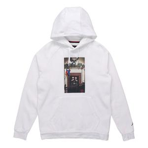 Толстовка с капюшоном Jumpman с принтом дымохода из флиса, сохраняющая тепло, белая Air Jordan, белый