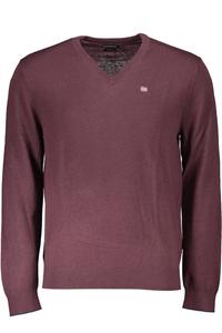 Мужской пуловер Napapijri шерстяной с логотипом, бордовый