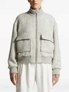 Куртка-бомбер с узором «елочка» Peserico, серый