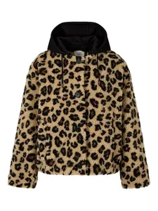 Куртка с капюшоном и леопардовым узором Studio Tomboy, бежевый
