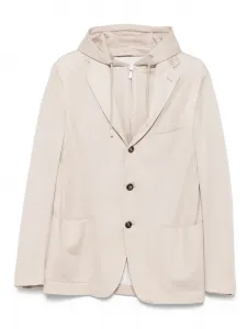 Однобортный пиджак с капюшоном Eleventy, коричневый