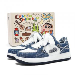Crayon Shinchan Скользоустойчивые износостойкие легкие дышащие лоу-топ скейтбордские кеды мужские деним блю, цвет Denim Blue