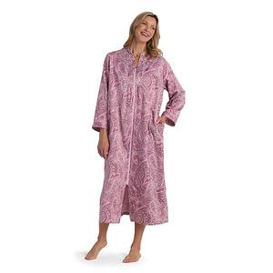 Женский длинный халат из сатина с подкладкой Miss Elaine Essentials, Burgundy Paisley