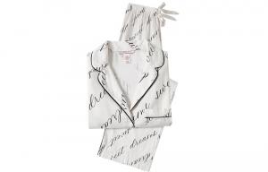 Пижамный комплект женский белый с принтом Victoria's Secret